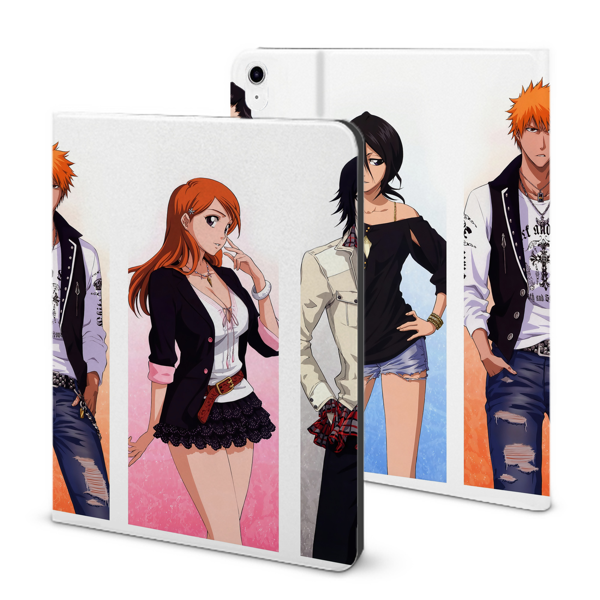 （画像用） ブリーチ BLEACH IPad ケース ブック型 PUレザー TPU 耐衝撃 軽量 薄型 ペン収納なし 全面保護 IPad 各モデル対応